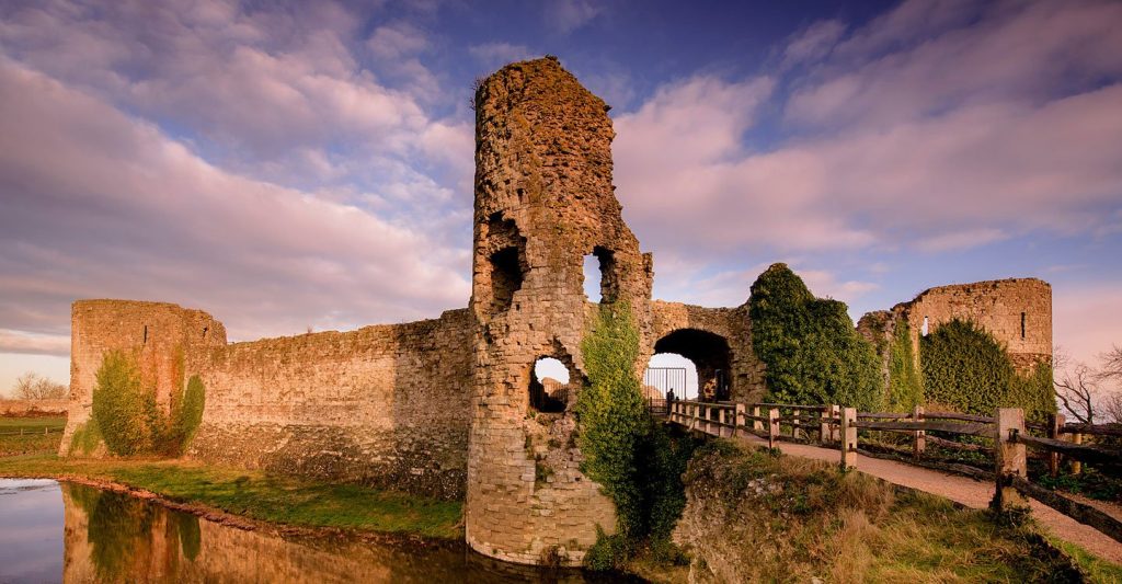 Pevensey Castle from the air